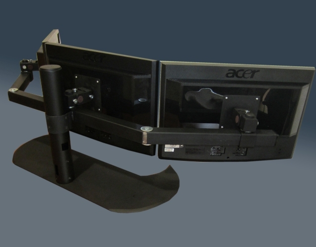 Pholiten Soporte de monitor triple, soporte para monitor triple, brazo de  monitor de resorte de gas triple, soportes de monitor para 3 monitores